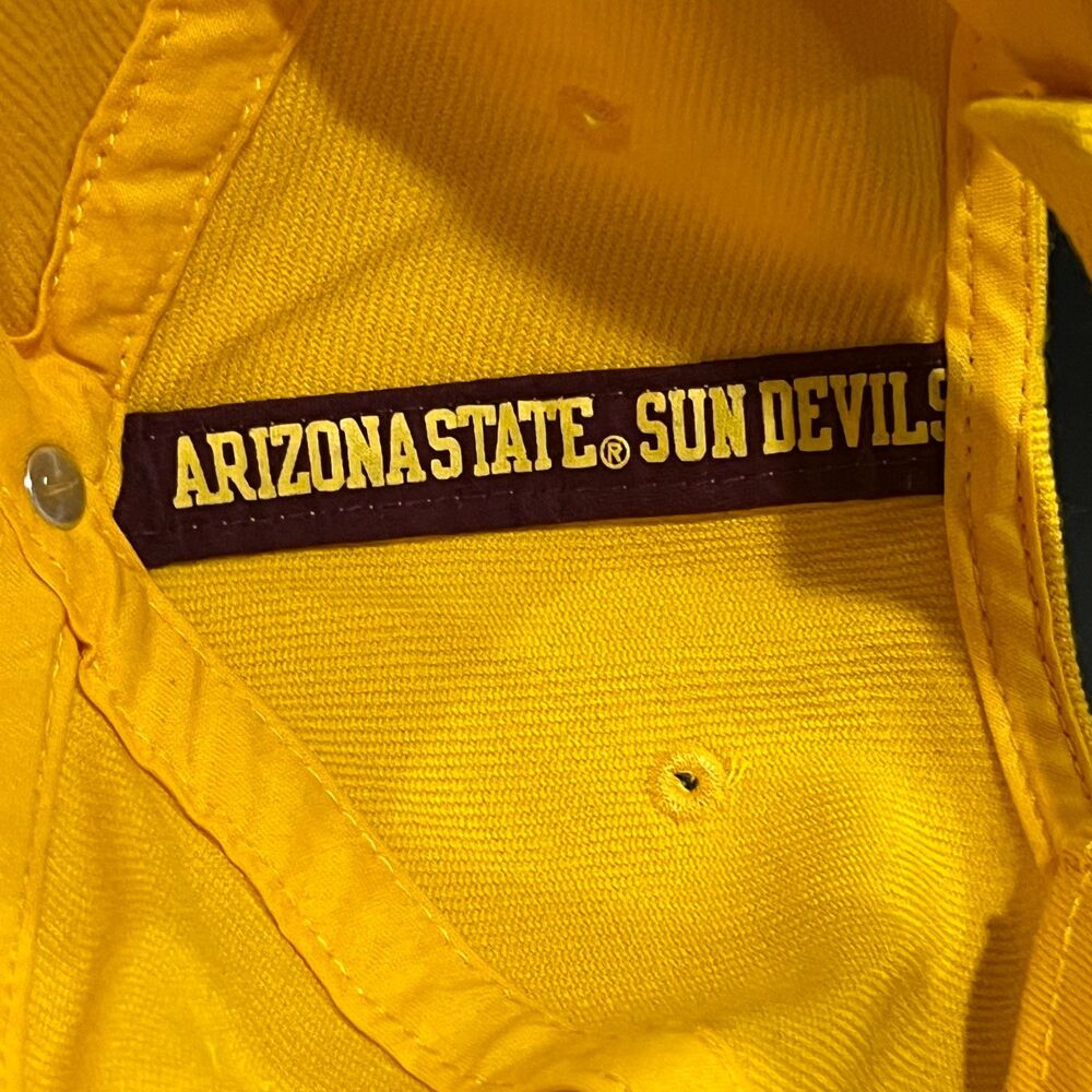 Nike Team Issued 90s Arizona State Sun Devils ASU Sparky Hat Strapback Yellow - Picture 8 of 8